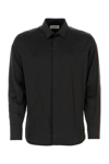 Saint Laurent Shirt In Dotted Silk Crepe De Chine In Black
