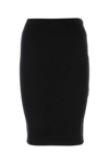 Saint Laurent Velvet Midi Pencil Skirt In Black
