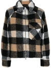 Woolrich Gentry Check-print Bomber Jacket In Beige