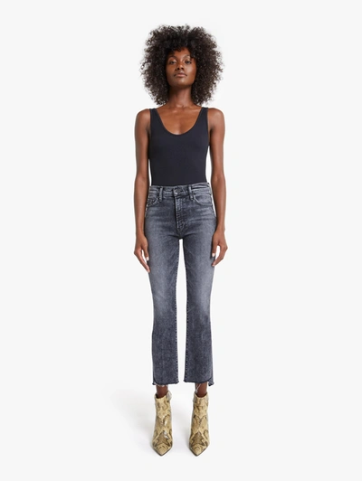 Mother The Insider Crop Step Fray Train Stops Jeans In Black