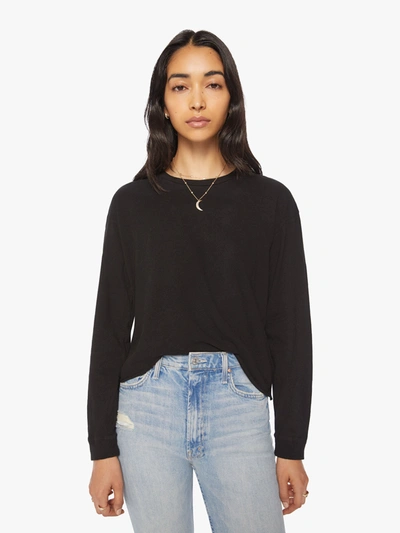 Mother The L/s Slouchy Cut Off T-shirt (also In X, M,l, Xl) In Black