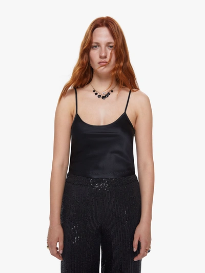 Sprwmn Cropped Scoop Neck Camisole Top (also In M, L) In Black