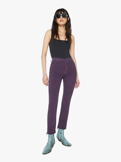 Mother High Waisted Rascal Ankle Fray Berry Cordial Jeans In Black