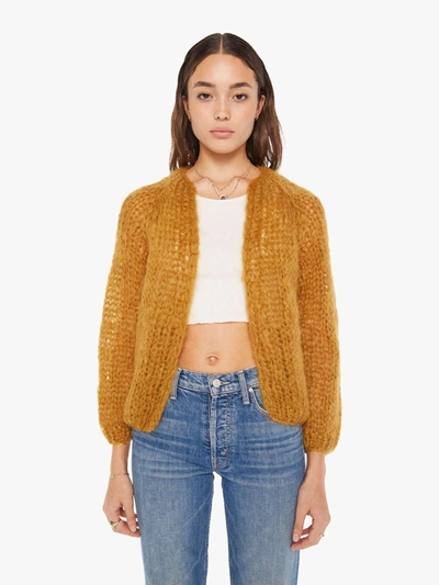 Maiami Mohair Small Cardigan Hay Sweater In Light Brown