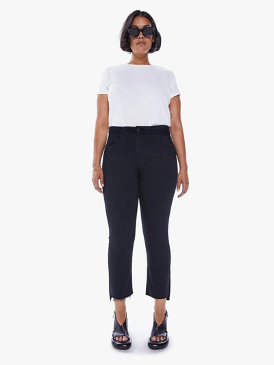 Mother The Insider Crop Step Fray Not Guilty Jeans In Black