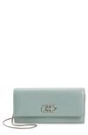 Ferragamo Woman Gancini Wallet With Chain In Lucky Charme