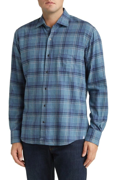 Peter Millar Forest Knolls Plaid Flannel Button-up Shirt In Reservoir