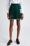 Thom Browne Hector Icon Pleated Mini Skirt In Dark Green