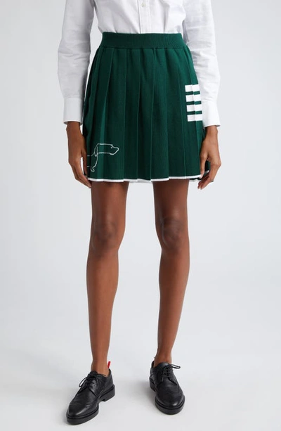 Thom Browne Green Hector 4-bar Miniskirt In Dark Green