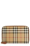Burberry Check Zip-around Continental Wallet In Archive Beige