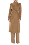 SENTALER BELTED ALPACA BLEND WRAP COAT