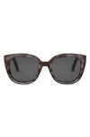 Dior Midnight R1i 28a0 Cd40137i 56a Cat Eye Sunglasses In Havana/ Other / Smoke