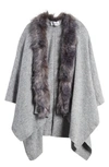 LA FIORENTINA RUANA WITH FAUX FUR TRIM