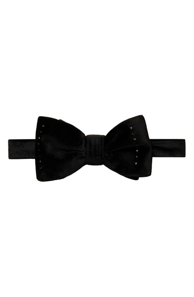 Eton Men's Evening Velvet Bow Tie With Swarovski Crystals In Black