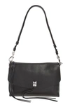 Rebecca Minkoff Darren Zip Leather Shoulder Bag In Black/ Silver