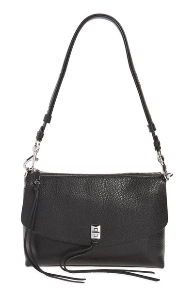 Rebecca Minkoff Darren Zip Leather Shoulder Bag In Black
