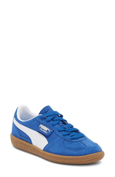 Puma Women's Palermo Leather Casual Sneakers From Finish Line In Cobalt Glaze  White