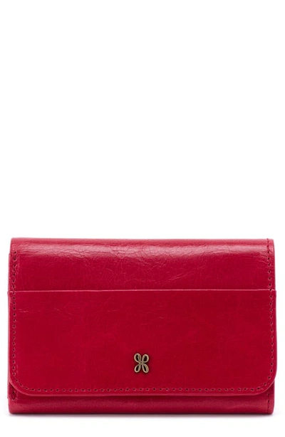 Hobo Jill Leather Trifold Wallet In Claret