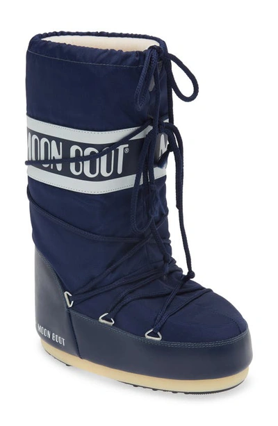 Moon Boot Unisex Icon Nylon Boots - Toddler, Little Kid In Blue