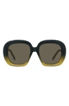 Loewe Men's Curvy 53mm Square Sunglasses In Dark Brown Smoke