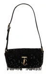 Jimmy Choo Borsa A Spalla Avenue Mini In Raso Nero Donna In Black/ Light Gold