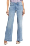 Nydj Womens Denim Mid-rise Wide Leg Jeans In Blue