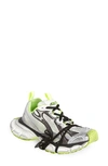 Balenciaga 3xl Distressed Mesh And Rubber Sneakers In White/ Black/ Fluo Yellow
