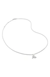 Monica Vinader Initial Pendant Necklace In Sterling Silver - A