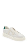 Ferragamo Round Toe Sneakers With Contrasting Heel Tab In Bianco Ottico Mascarpone