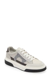 Ferragamo Leather Cassina Sneakers Multicolor Sole Contrasting In Bianco 511 Mascarpone Cloud