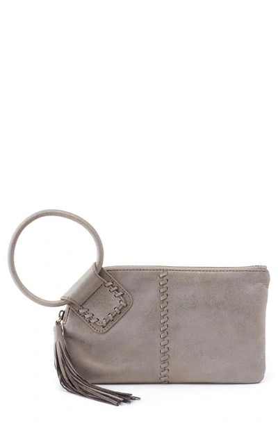 Hobo Sable Leather Clutch In Granite Gold