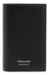 Ferragamo Classic Leather Passport Wallet In Nero