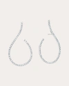 GRAZIELA GEMS WOMEN'S DIAMOND & 18K WHITE GOLD MEGA SWIRL DROP EARRINGS