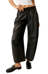 FREE PEOPLE GOOD LUCK FAUX LEATHER WIDE LEG PANTS