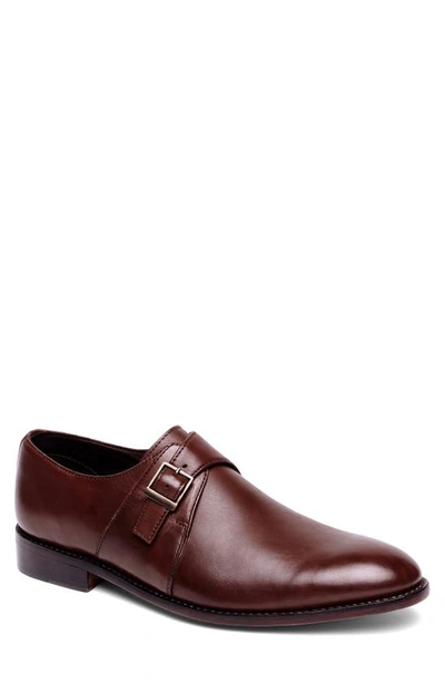 Anthony Veer Men's Roosevelt Single Monk Strap Shoes In Chocolate Brown