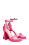 Agl Attilio Giusti Leombruni Janis Sandal In Fuchsia Leather In Flamingo