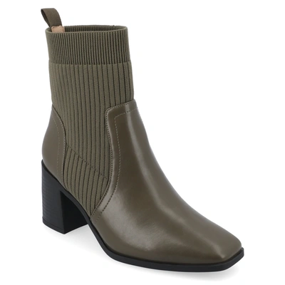 Journee Collection Collection Women's Tru Comfort Foam Wide Width Harlowe Booties In Olive