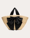 Eugenia Kim Carlotta Satin-trimmed Straw Tote In Tan