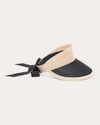 Eugenia Kim Ricky Grosgrain-trimmed Hemp Visor In Natural/black