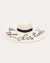 Eugenia Kim Women's Sunny 'do Not Disturb' Sequin-embroidered Paper Straw Sun Hat In White