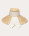 Eugenia Kim Mirabel Grosgrain-trimmed Straw Sunhat In Neutrals