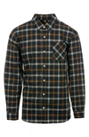 Burnside Plaid Stretch Poplin Button-down Shirt In Navy Window Pane