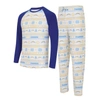 Concepts Sport White/powder Blue Los Angeles Chargers Tinsel Raglan Long Sleeve T-shirt & Pants Slee In White