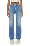 Mother Womens Horsin Around The Lasso Sneak Wide-leg High-rise Stretch-denim Jeans In Horsin Around
