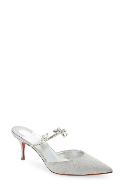Christian Louboutin Planet Queen 70 Glitter Leather Pump In Nocolor