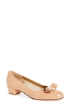 Ferragamo Vara 30 Nappa Leather Pumps In Amaretti