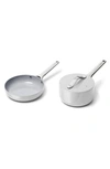 Caraway Non-stick Ceramic Mini Fry Pan And Sauce Pan Duo In Gray