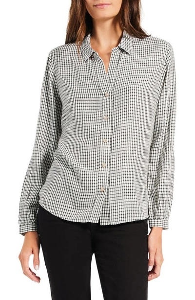 Nic + Zoe Plaid Button-up Shirt In White