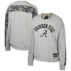 COLOSSEUM COLOSSEUM HEATHER GRAY ALABAMA CRIMSON TIDE OHT MILITARY APPRECIATION FLAG RANK DOLMAN PULLOVER SWEA