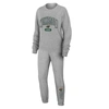 Wear By Erin Andrews Heather Gray Minnesota Wild Knit Long Sleeve Tri-blend T-shirt & Pants Sleep Se In Heather Gray